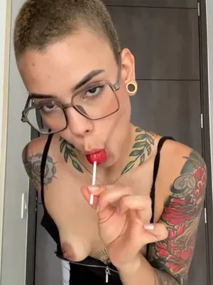 #Teen #Tattoo #Glasses #Small Tits #Latina #Licking #Solo #Short Hair #Lollipop #Camsoda #Vertical Porn #Sofia Reyes