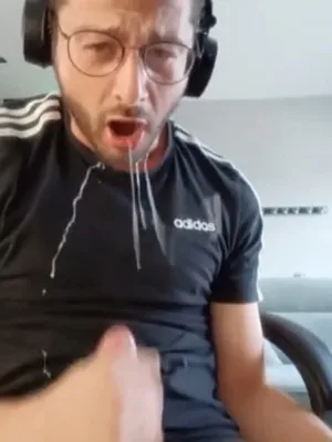 #Glasses #Cumshot #Solo #Gay #Bearded #Drooling #Jerking Off #Huge Cumshot #Chair #Vertical Porn #Self Facial #Headphones