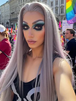 #Amateurs #Belle #Solo #Allumeuse #de- DESon Propre Point De Vue #Doux #Maquillage #Cheveux Colorés #Mois De La Fierté #Porn I A #Fierté #Drag Queen