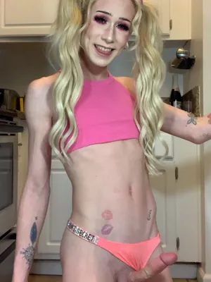 #Shemale #Tattoo #Blonde #Small Tits #Ass #Kitchen #Lingerie #Cum #Pigtails #Solo #Jerking Off #Long Nails #Vertical Porn #Knee Highs #Skinny