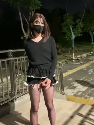 #Asian #Shemale #Public #Brunette #Face Mask #Pantyhose #Solo #Fishnet #Jerking Off #Chinese #Ladyboy #Upskirt