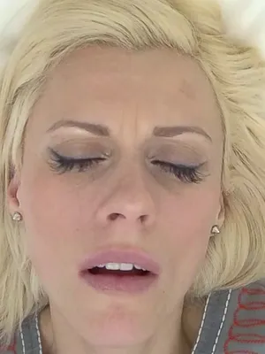 Blonde bombshell playing solo, eyes shut in ecstasy. Ready to witness a closeup of this Czech pussy orgasm? 😉 Catch me on Czechorgasm.com!