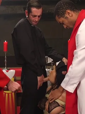 #Gangbang #Blowjob #Brunette #Nun #Vertical Porn