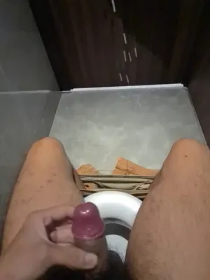 #Masturbation #Toilet #Cumshot #Hairy Cock #Vertical Porn