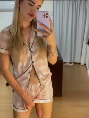 #Shemale #Blonde #Big Cock #Mirror #Solo #Jerking Off #Vertical Porn #Flashing Cock #TS Valentina