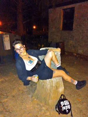 #Brunette #Tattoo #Glasses #Ass #Outdoor