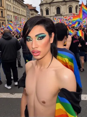 #Amateurs #Public #Brunette #Beautiful #Solo #Teasing #POV #Soft #Makeup #Pride Month #Ai Porn #Pride #Drag Queen