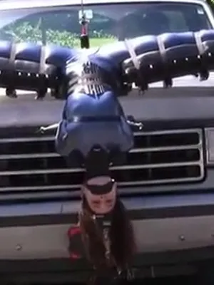 A kinky chick is getting her pussy primed for a hilarious fucking joyride on the back of a diesel-throbbing monster.
