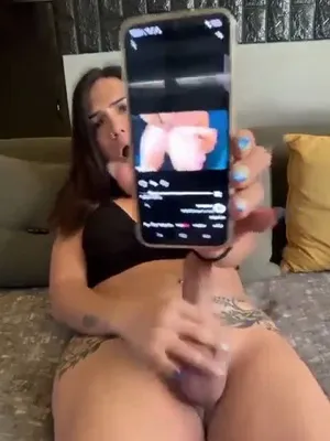 #Shemale #Brunette #Tattoo #Cumshot #Lingerie #Solo #Jerking Off #Vertical Porn