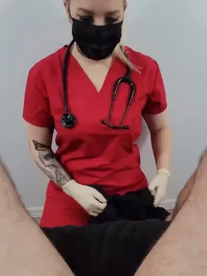 #Tattoo #Blonde #Handjob #Gloves #POV #Nurse #Edging #Vertical Porn #Latex Gloves