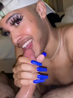 #Blowjob #Tattoo #Cumshot #Facial #Swallow #Femboy #POV #Gay #Latino #Sloppy Blowjob #Crossdresser #Long Nails #Vertical Porn #Cap #Long Lashes