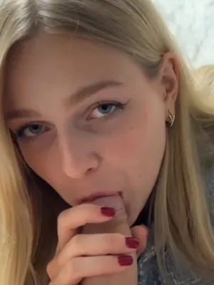 #Blowjob #Blonde #Cumshot #Shaved #Missionary #POV #Stockings #Fucking #Cum On Belly #Vertical Porn #Leaks