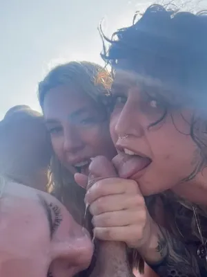 A brigade of blondes pleasuring each other’s pussies until they cum on the beach.