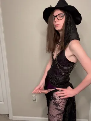 #Glasses #Masturbation #Pantyhose #Lingerie #Long Hair #Cum #Solo #Femboy #Gay #Twink #Jerking Off #Magic Wand #Halloween #Nerd #Crossdresser #Vertical Porn #Witch Cosplay