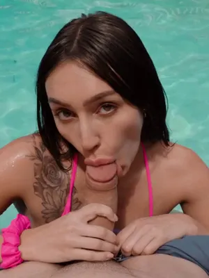 #Blowjob #Brunette #Pool #Cowgirl #Fucking #Riding Dick #Vertical Porn