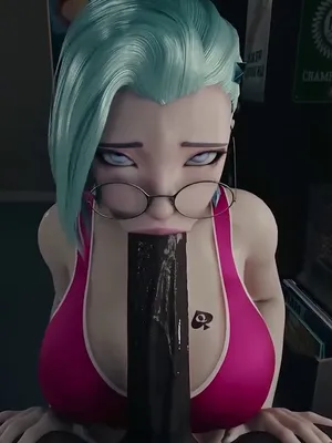A 3D animated nymphette, in her sexual glory, fucking a massive, veins-decorated black cock. She's working hard, animation ain't easy!