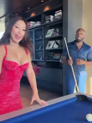 Ass, pussies and pool sticks, oh my – Behold, in red fits, our flirtatious vixen on felt.