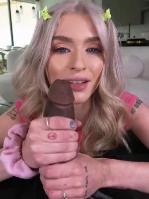 She's taking that big, black cock like a champ in her tight, trimmed pussy, ending with a fucking hot facial cumshot after a wild handjob and intense blowjob. And boy, you thought your sundae was dripping.