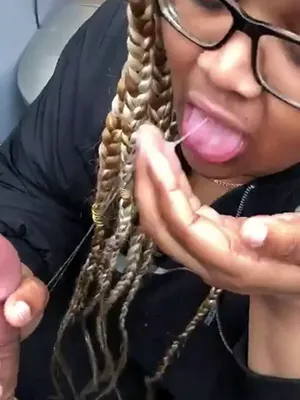 #Blowjob #Glasses #Ebony #Drooling #Vertical Porn