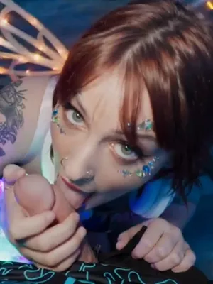 #Public #Blowjob #Brunette #Tattoo #Cosplay #POV #Vertical Porn #Nose Piercing