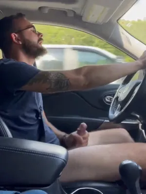 #Public #Blowjob #Tattoo #Glasses #Cumshot #Car #Solo #Bareback #Gay #Bearded #Fucking #Jerking Off #Vertical Porn #Car Ride #Cap #Self Cum Eating