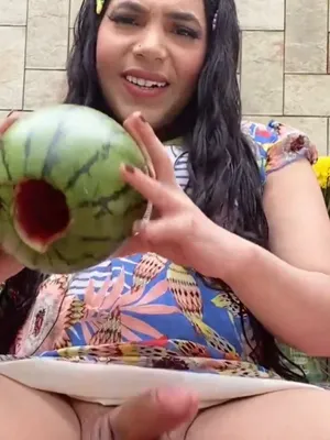 #Shemale #Brunette #Latina #Banana #Solo #Jerking Off #Vertical Porn #Watermelon #Fruit Fuck #Fruit Fetish #Upskirt