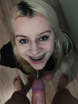 #Blowjob #Blonde #Pissing #Braces #Vertical Porn