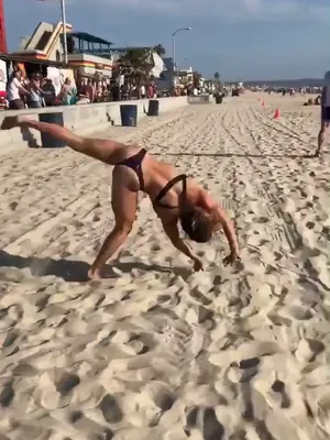 Caught my naughty bikini flip on the beach, eh? 😉 Gaze at this fitness queen’s ass. More sandy action to come!