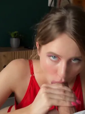 #Blowjob #Brunette #Handjob #Big Cock #Pov Blowjob #Eye Contact #Blue Eyes #Vertical Porn