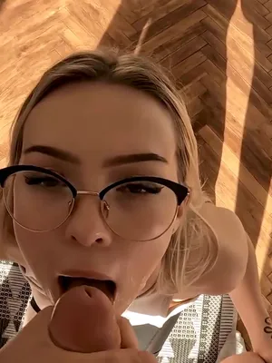 #Blowjob #Blonde #Glasses #Facial #Vertical Porn