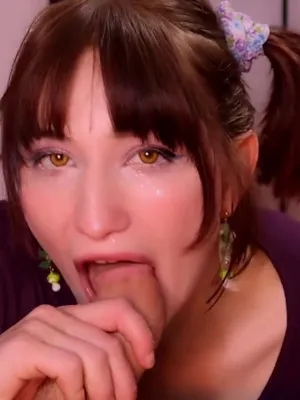 #Blowjob #Brunette #Pigtails #Vertical Porn