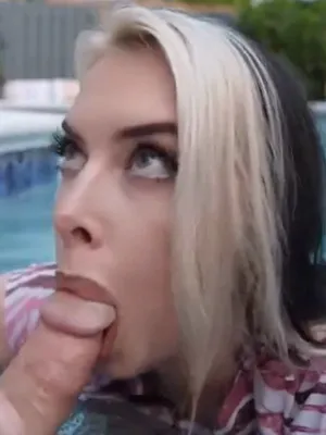 #Teen #Blowjob #Deepthroat #Big Cock #Pool #Young #Sloppy Blowjob #Vertical Porn
