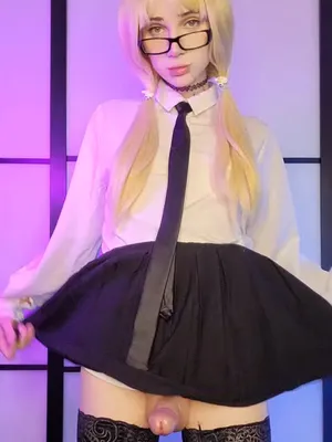 #Teen #Shemale #Tattoo #Blonde #Glasses #Dick #Skirt #Pigtails #Solo #Stockings #Jerking Off #Vertical Porn #Flashing Cock #TS Sonya Cosplay