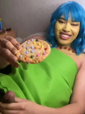 #Shemale #Cumshot #Solo #Dress #Jerking Off #Fake Tits #Blue Hair #Food Porn #Vertical Porn #Food Fetish #Cum On Food #Cookies #Self Cum Eating #Cum On Cookies
