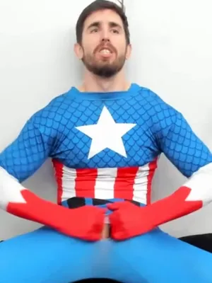 #Cosplay #Gloves #Cum #Solo #Gay #Bearded #Jerking Off #Vertical Porn #Self Cum Eating #Ripped Leggings #Captain America