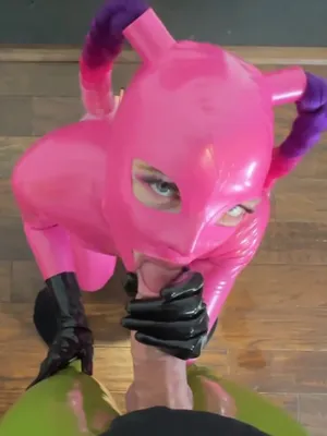 #Blowjob #Latex #Gloves #Pigtails #Latex Catsuit #Vertical Porn