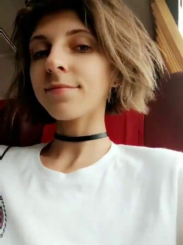 This naughty teen flashing her big tits in public under that innocent white tee.😏 Got you hard