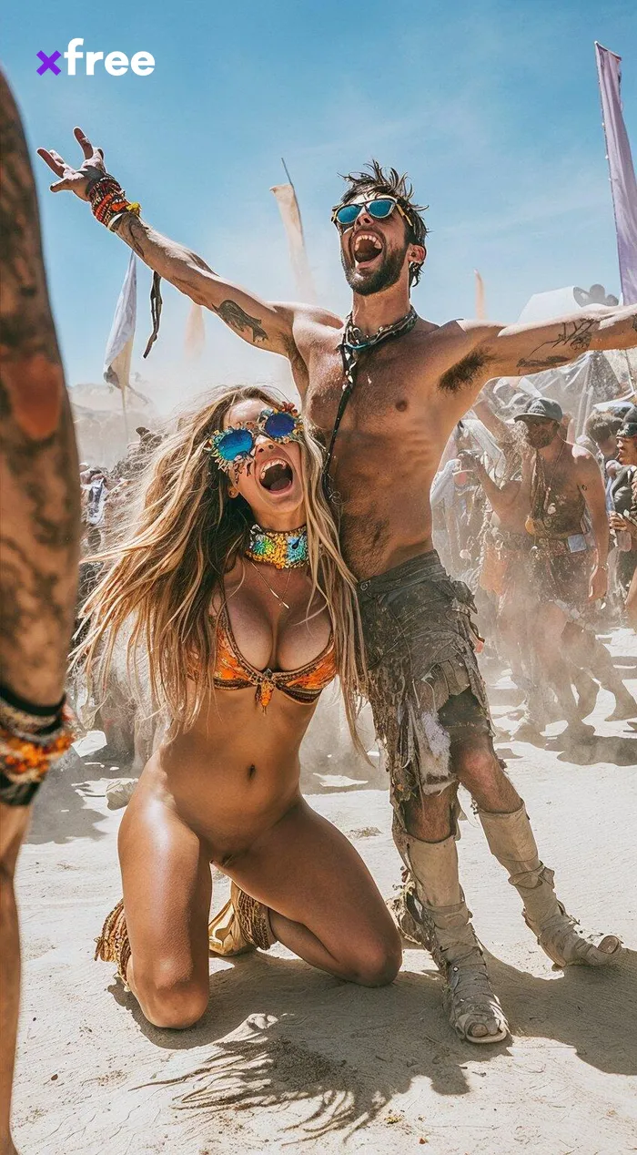 Burning Man Where the festival fun is all about naked women tits  