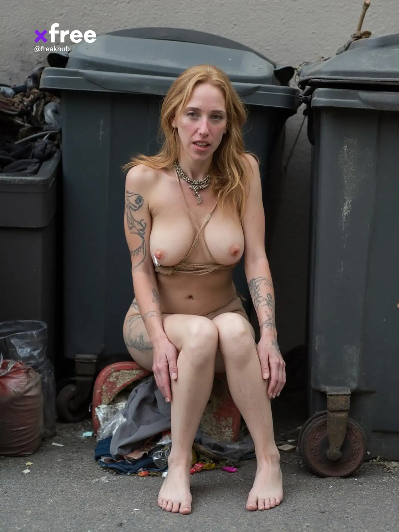 These naked homeless chicks are showing off in public and giving zero f*cks...